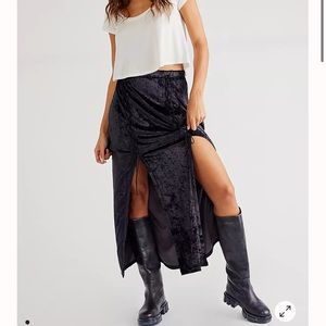 Free People Eyes On You Velvet Midi Skirt